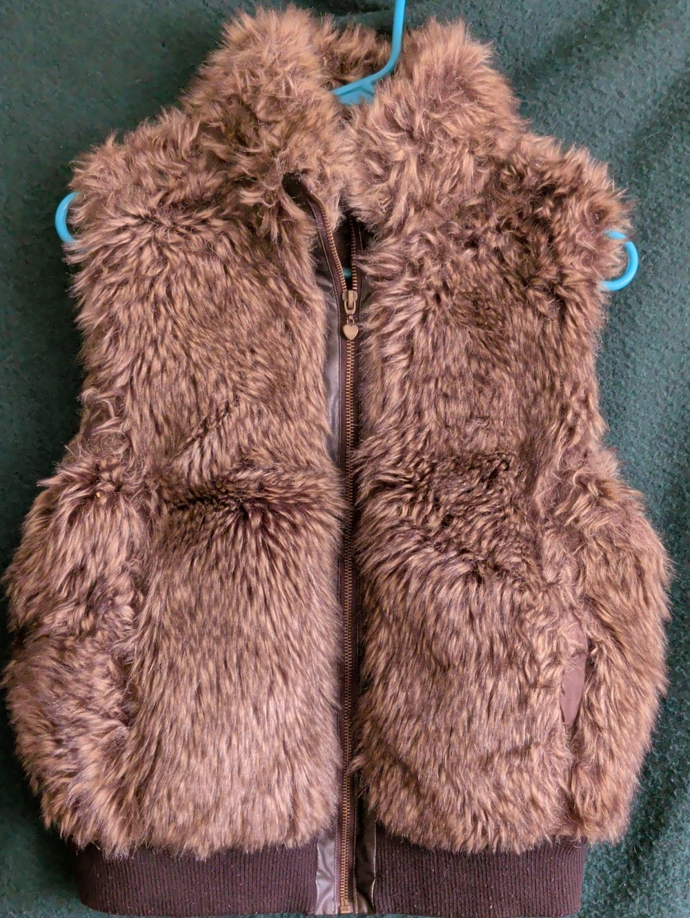 Rue21 Brown Faux Fur Kids Zip-Up Vest